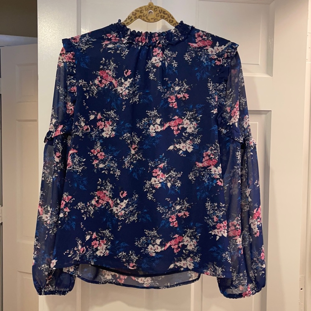 WAYF Blue Floral Blouse - M